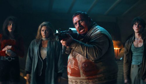 Nick Frost, Alicia Silverstone, Gaite Jensen, and Walt Klink appear in Krazy House by Steffen Haars and Flip van der Juil, an official selection of the Midnight program at the 2024 Sundance Film Festival. Courtesy of Sundance Institute.